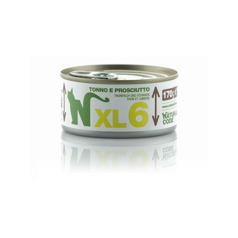 Natural Code XL 6 Gatto Tonno E Prosciutto 170 Gr