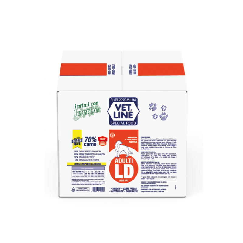 Vet Line Adulti LD Anatra 12Kg (3 Pezzi x 4Kg)