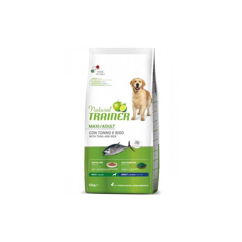Natural Trainer - Cane Adult Maxi con Tonno e Riso da 12 kg