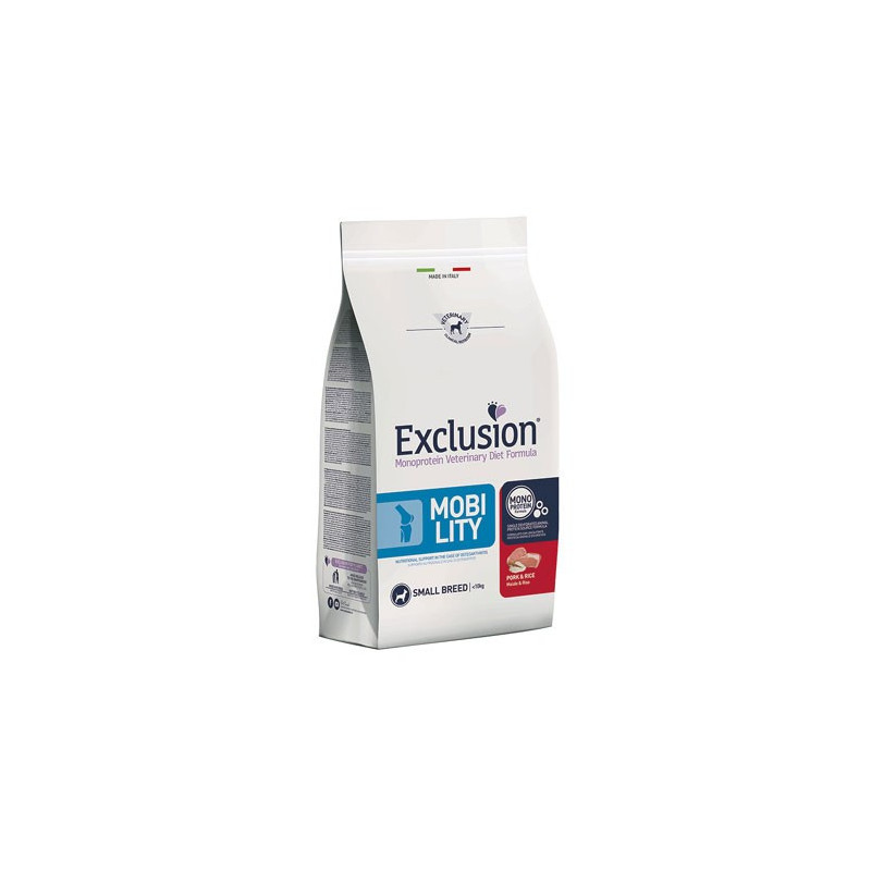 Exclusion Diet Mobility Crocchette Maiale e Riso per Cani Adulti Taglia Piccola 2kg