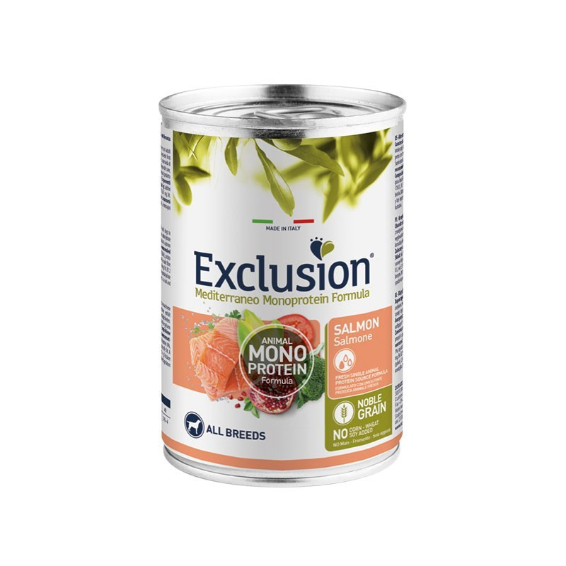 Exclusion Dog Mediterraneo Salmone per Cani Adulti lattina da 400g