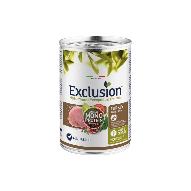 Exclusion Dog Mediterraneo Tacchino per Cani Adulti lattina da 400g