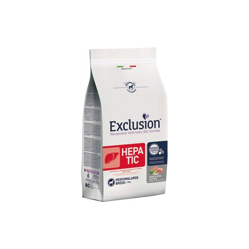 Exclusion Diet Hepatic Medium/Large Maiale Riso e Piselli 12 Kg