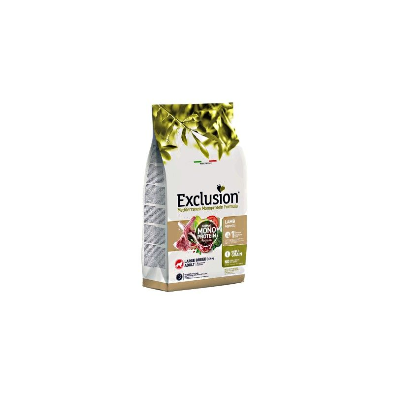 Exclusion Dog Mediterraneo Monoproteico Noble Grain Adult Large Breed Agnello 12 kg