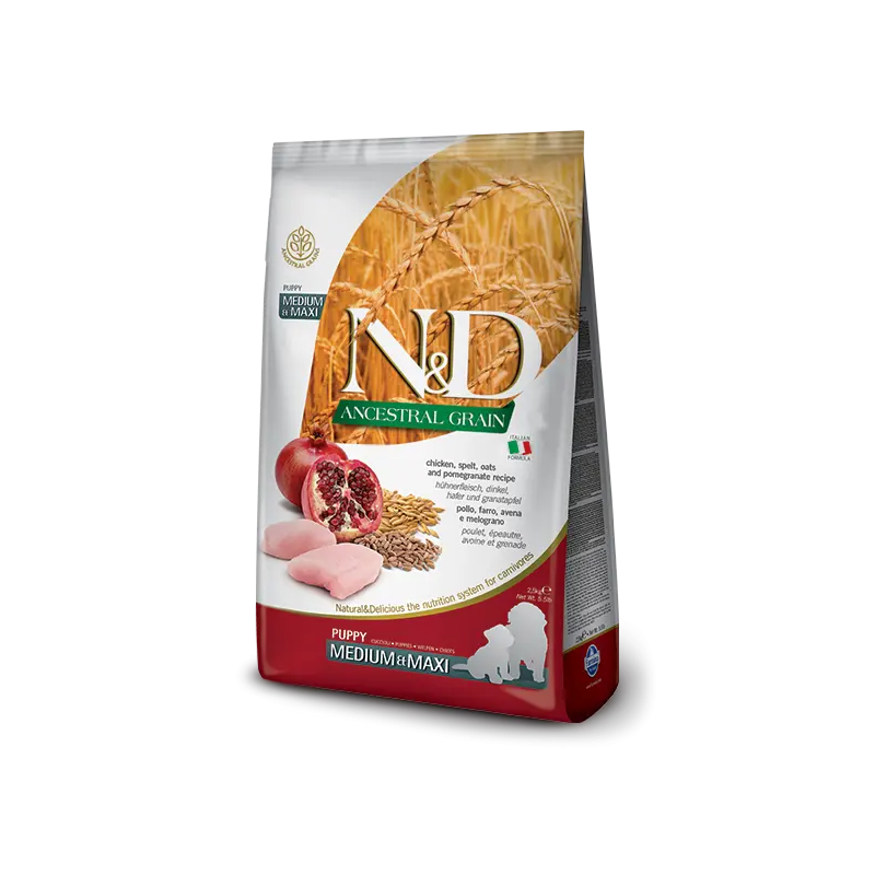 Farmina N&D Ancestral Grain Pollo E Melograno Cani Cuccioli Taglia Media E Grande Sacco 12kg