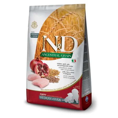 Farmina N&D Ancestral Grain Pollo E Melograno Cani Cuccioli Taglia Media E Grande Sacco 12kg