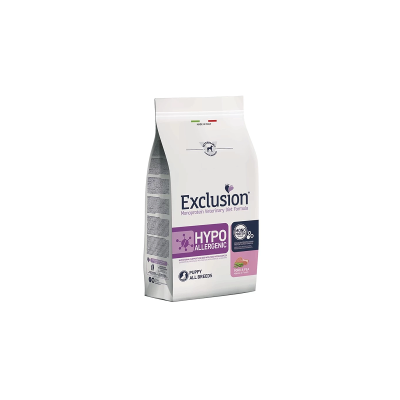 Exclusion Diet Formula Hypoallergenic Puppy Maiale E Piselli All Breeds 2 Kg