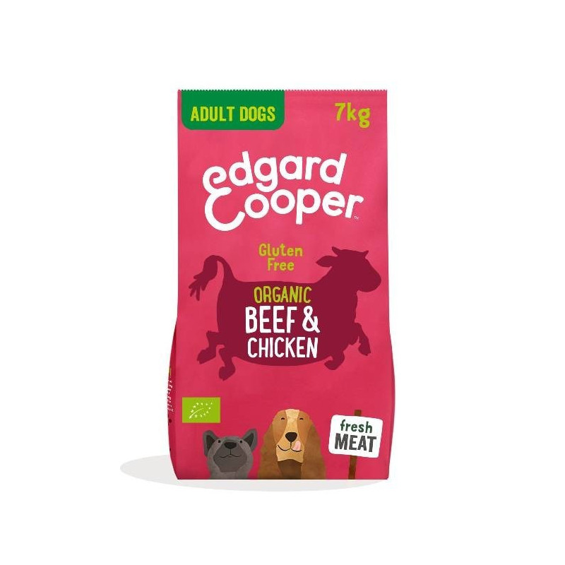 Edgard & Cooper Adult Carne Fresca Di Manzo E Pollo Biologici Senza Glutine 7 Kg